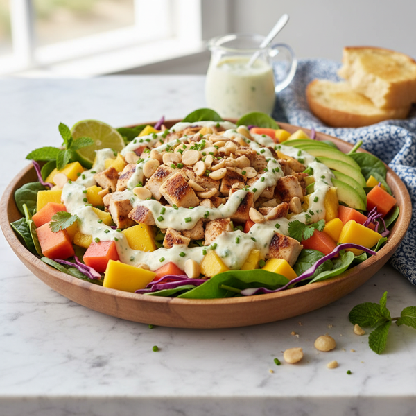 Tropical Chicken Salad with Creamy Buttermilk Dressing recipe