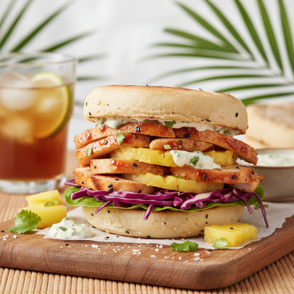 Tropical Chicken & Pineapple English Muffin Sandwich recipe
