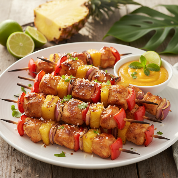 Tropical Chicken & Pineapple Skewers recipe