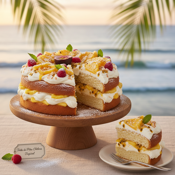 Tropical Chilean Pineapple Cream Cake recipe