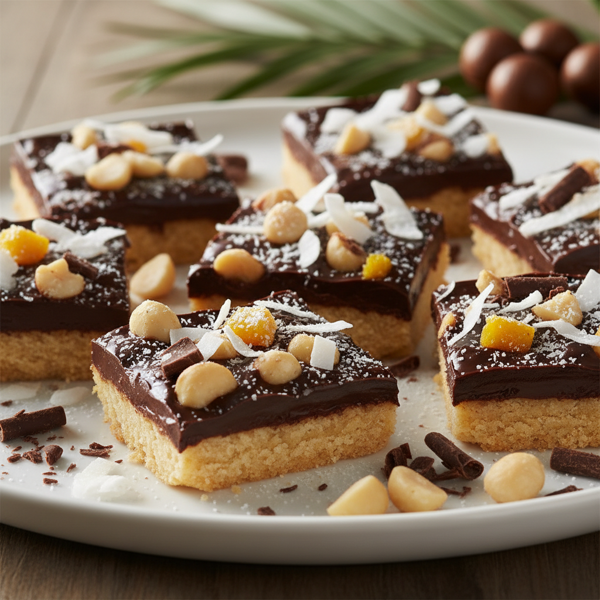 Tropical Chocolate Macadamia Nut Bliss Bars recipe