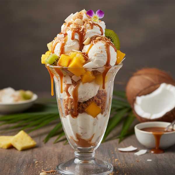Tropical Coconut Caramel Sundaes recipe