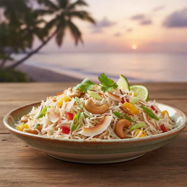 Tropical Coconut Cashew Basmati Rice Pilaf recipe