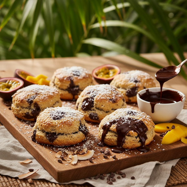 Tropical Coconut Dark Chocolate Scones recipe