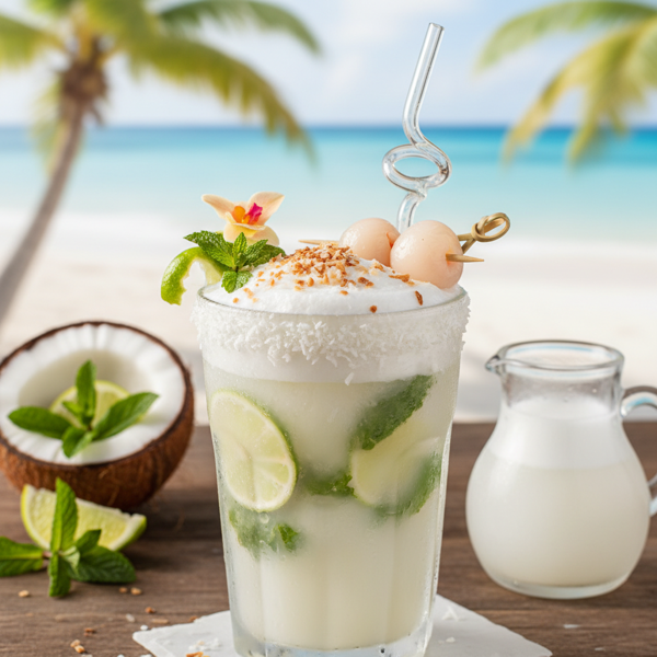 Tropical Coconut Mojito Mocktail recipe