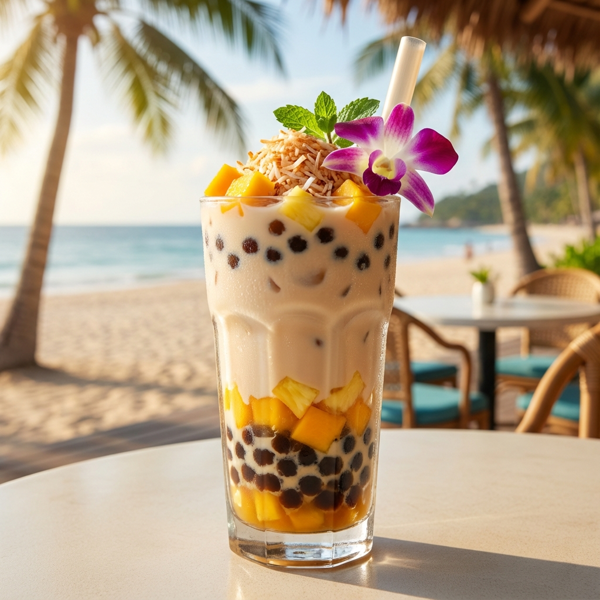 Tropical Coconut Paradise Bubble Tea recipe