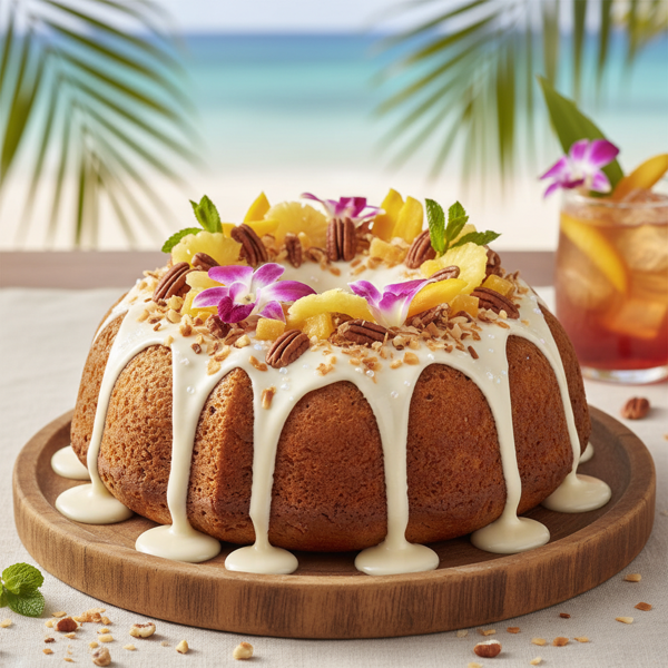 Tropical Coconut Pecan Delight Bundt Cake recipe