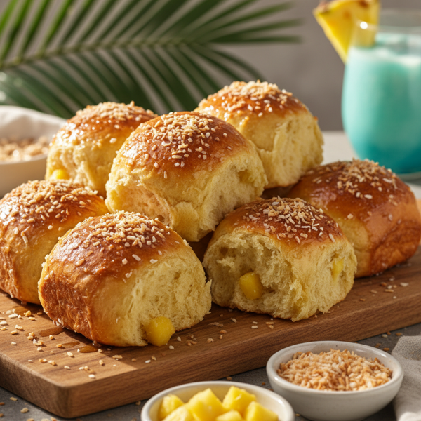 Tropical Coconut Pineapple Dinner Rolls recipe