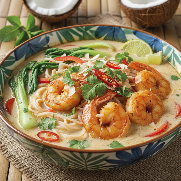 Tropical Coconut Shrimp Noodle Soup recipe
