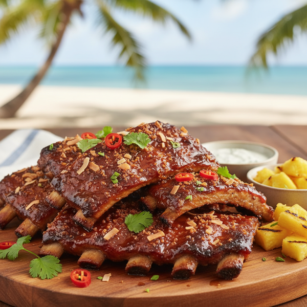 Tropical Coconut and Brown Sugar Glazed Ribs recipe