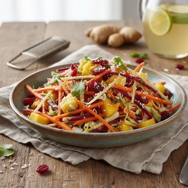 Tropical Cranberry Ginger Carrot Slaw recipe