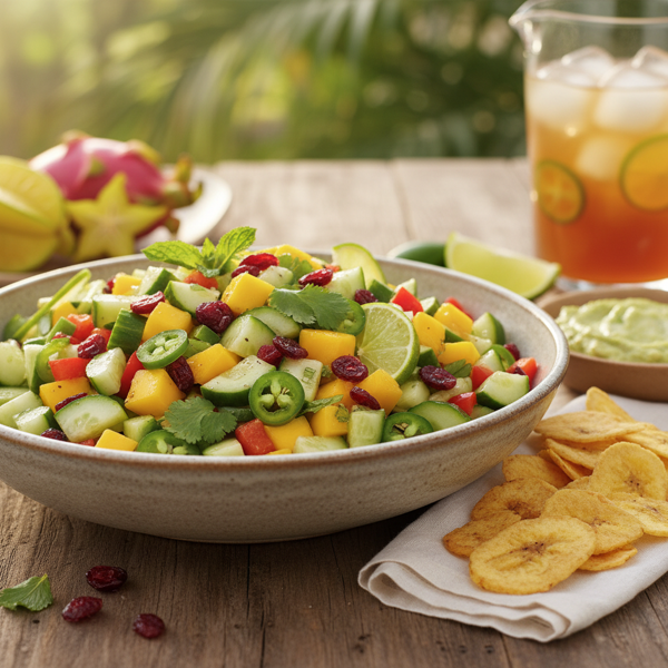 Tropical Cucumber Salsa with Cranberry Delight recipe