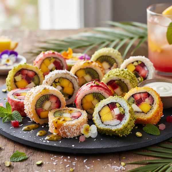 Tropical Dessert Sushi Rolls recipe