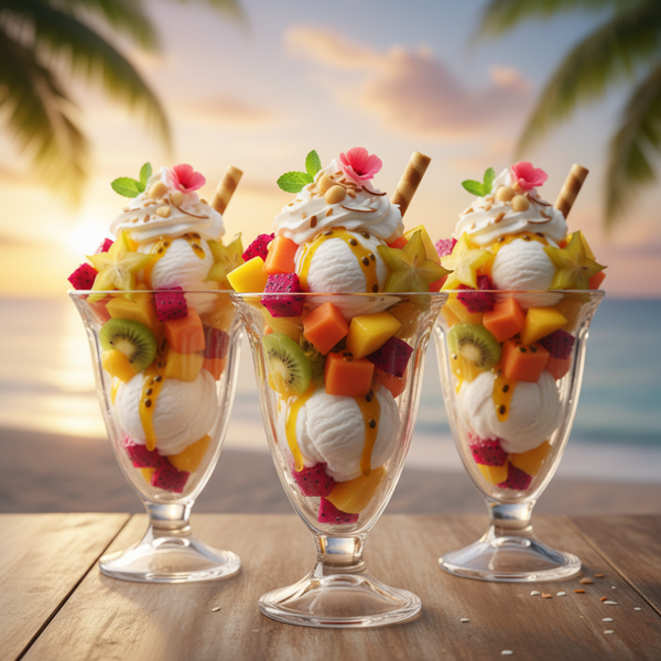 Tropical Fruit Delight Sundaes recipe