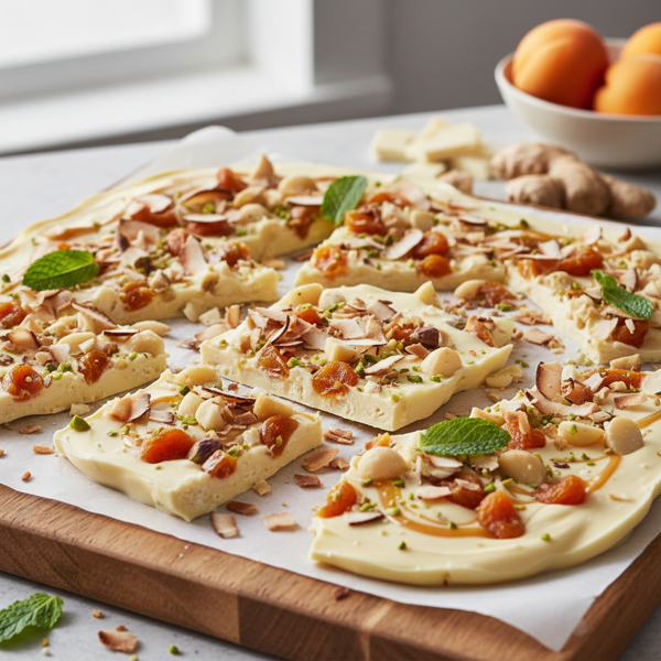 Tropical Ginger Apricot White Chocolate Bark recipe