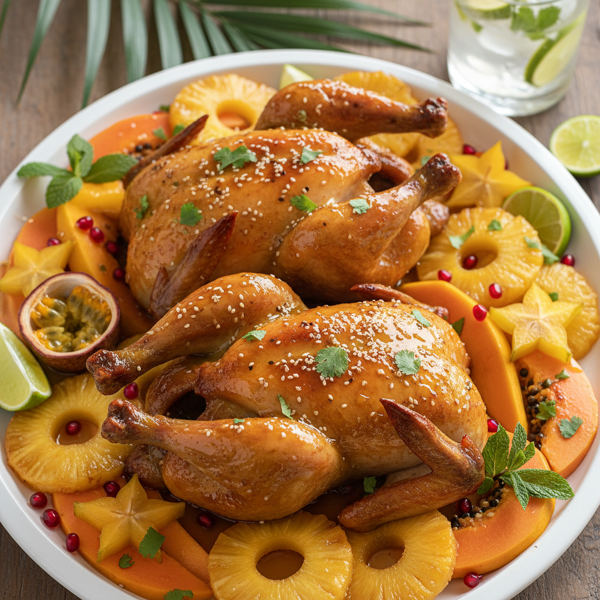 Tropical Glazed Cornish Hens recipe