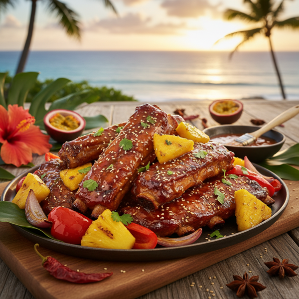 Tropical Glazed Hawaiian Pork Ribs recipe
