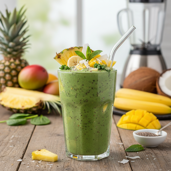Tropical Green Power Smoothie recipe