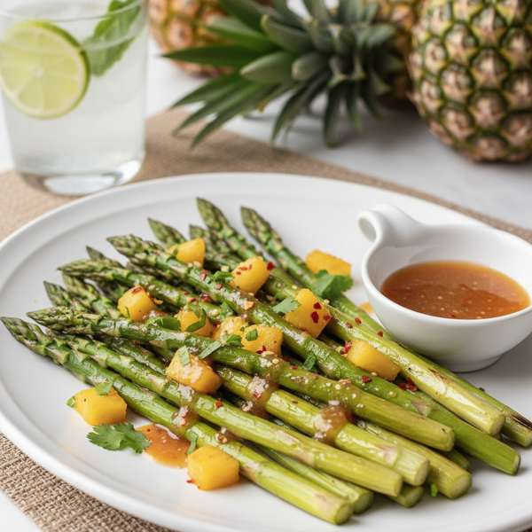Tropical Grilled Asparagus with Pineapple Balsamic Glaze recipe