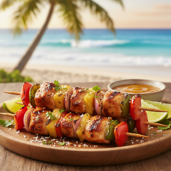 Tropical Grilled Chicken & Pineapple Kebabs recipe