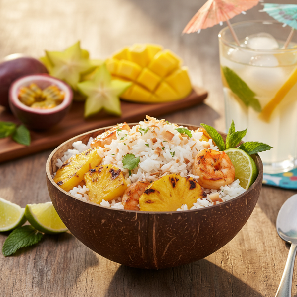 Tropical Grilled Pineapple Coconut Rice recipe