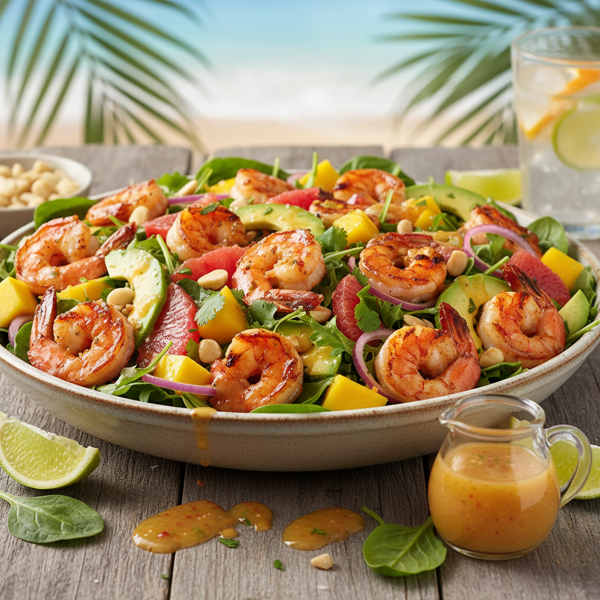 Tropical Grilled Shrimp Salad with Zesty Citrus Dressing recipe
