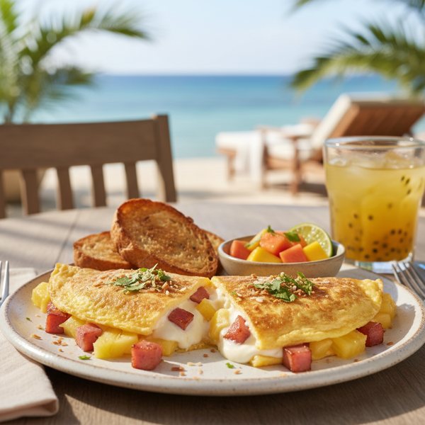 Tropical Ham & Cream Cheese Omelette recipe
