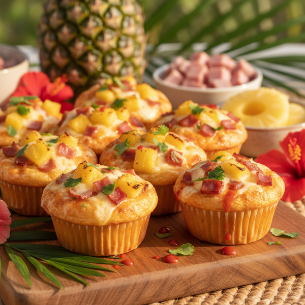 Tropical Ham & Pineapple Pizza Muffins recipe