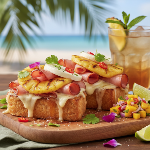 Tropical Ham & Pineapple Toast recipe