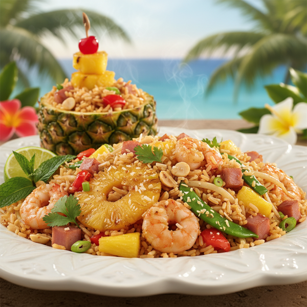 Tropical Ham and Pineapple Fried Rice recipe