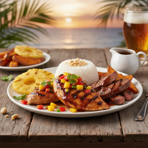 Tropical Hawaiian Chicken with Steak & Ale Glaze recipe