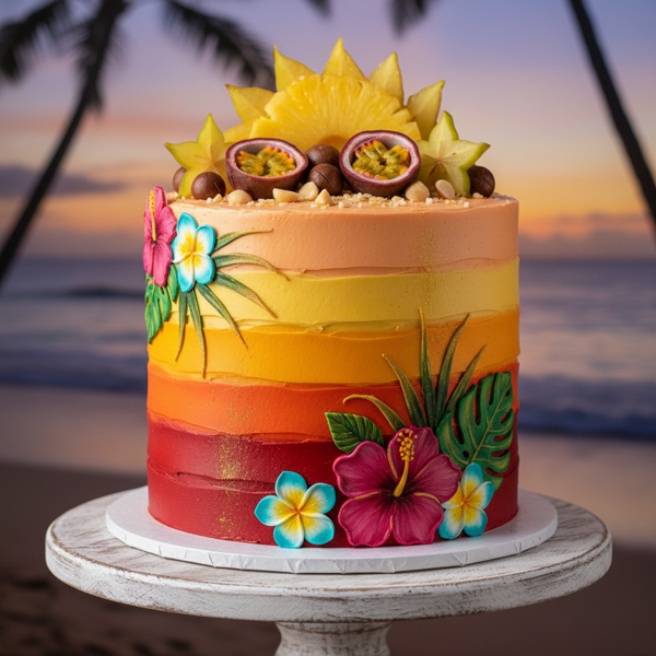 Tropical Hawaiian Sunset Layer Cake recipe