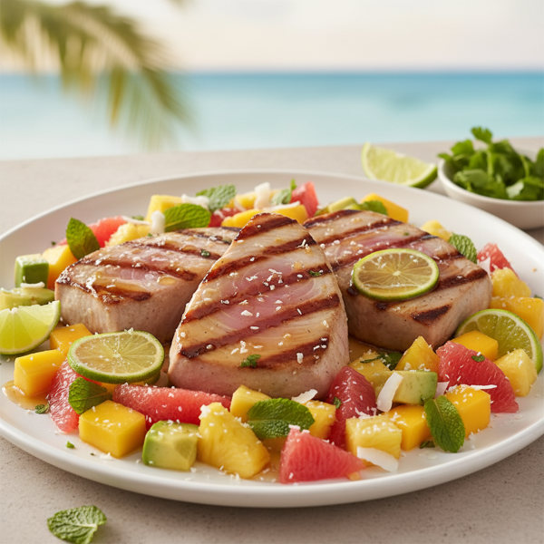 Tropical Honey Lime Grilled Tuna Steaks recipe