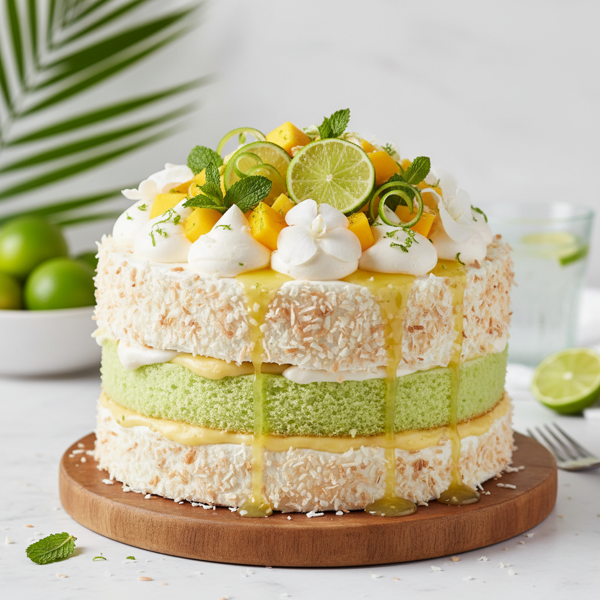 Tropical Key Lime Coconut Bliss Cake recipe