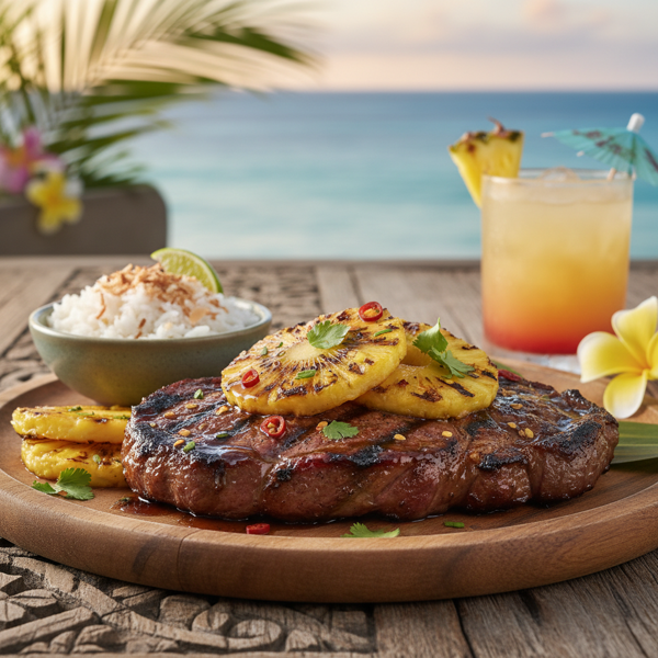 Tropical Kiwi-Pineapple Grilled Steak Extravaganza recipe