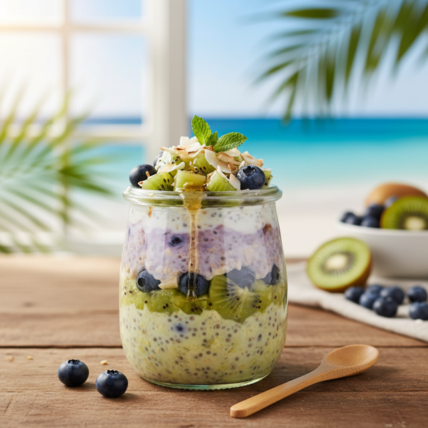 Tropical Kiwi Blueberry Overnight Oats recipe