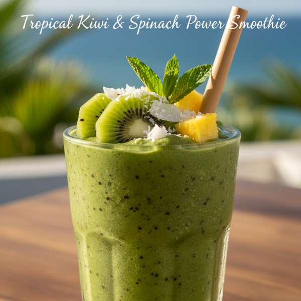 Tropical Kiwi & Spinach Power Smoothie recipe