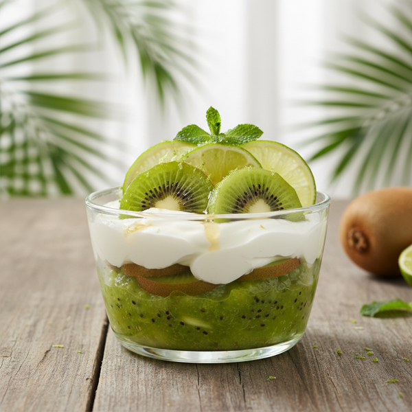 Tropical Kiwifruit Lime Delight with Creamy Yogurt recipe