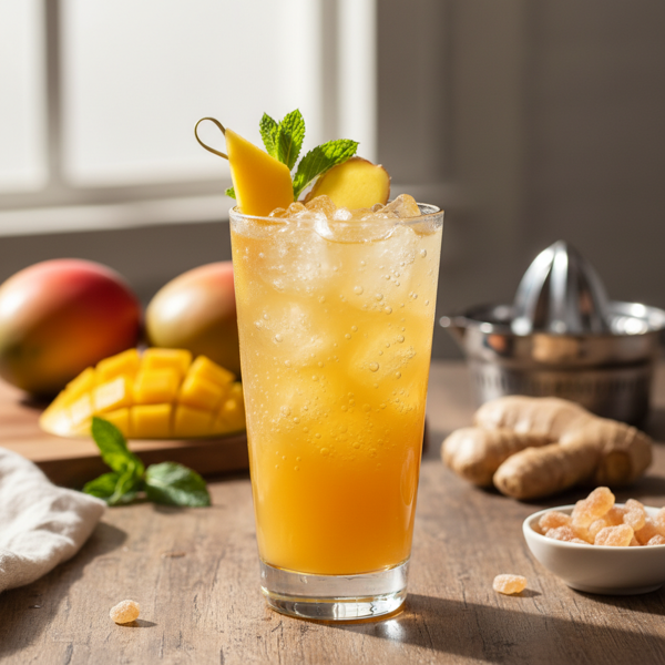 Tropical Mango-Ginger Fizz recipe