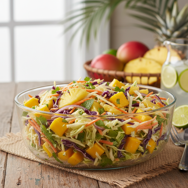 Tropical Mango-Pineapple Coleslaw recipe