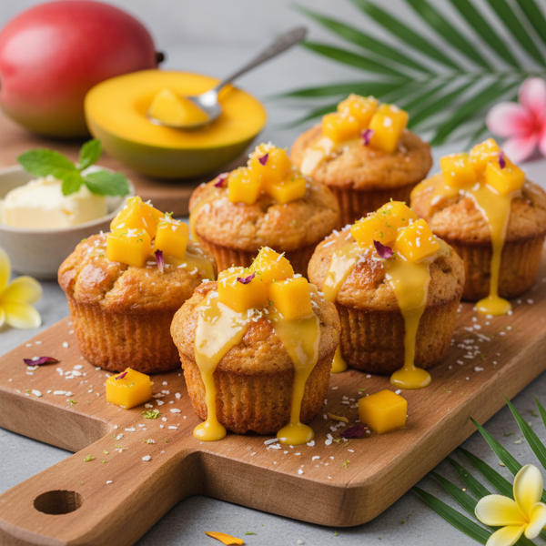 Tropical Mango Butter Mochi Muffins recipe