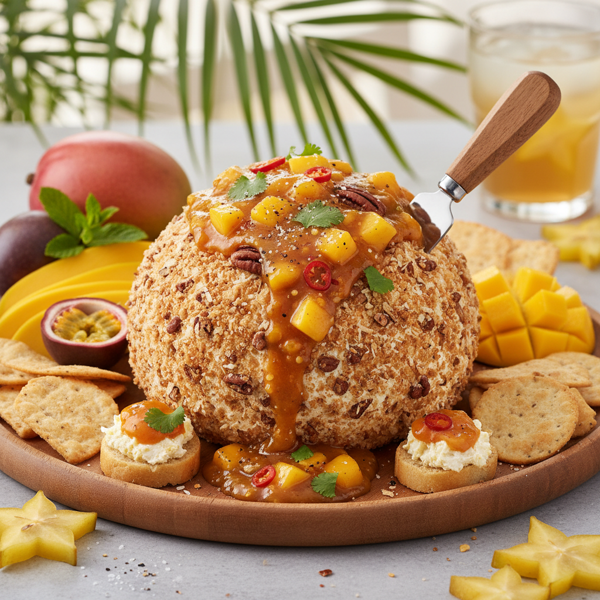 Tropical Mango Chutney Cheese Ball recipe