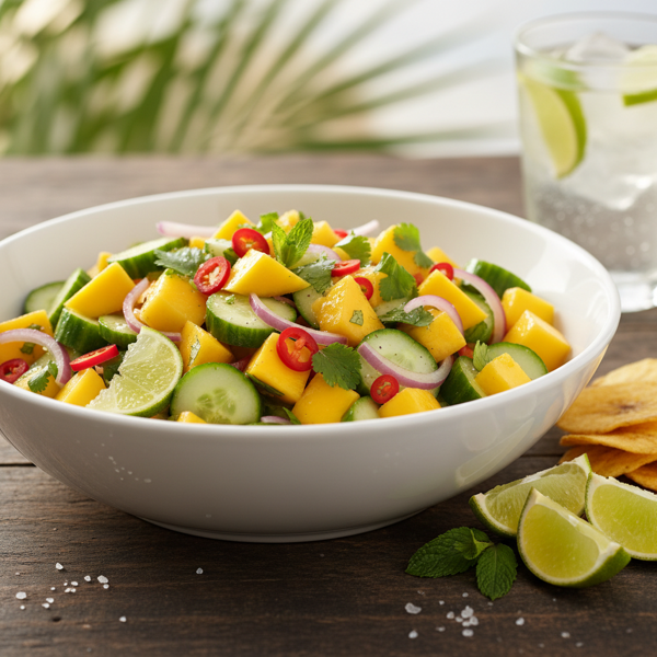 Tropical Mango Cucumber Salsa Delight recipe
