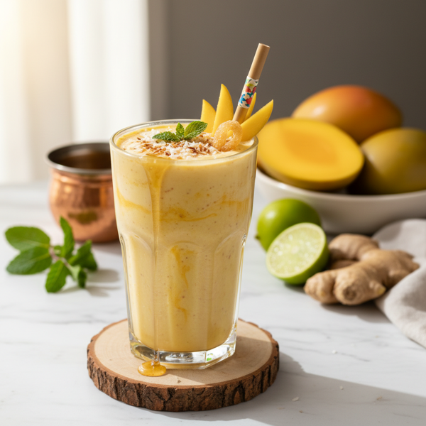 Tropical Mango Ginger Bliss Lassi recipe