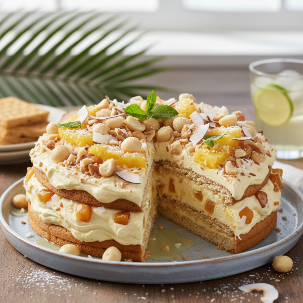 Tropical Nutty Pineapple Icebox Cake recipe
