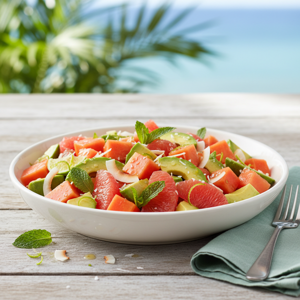 Tropical Papaya Avocado Delight Salad recipe