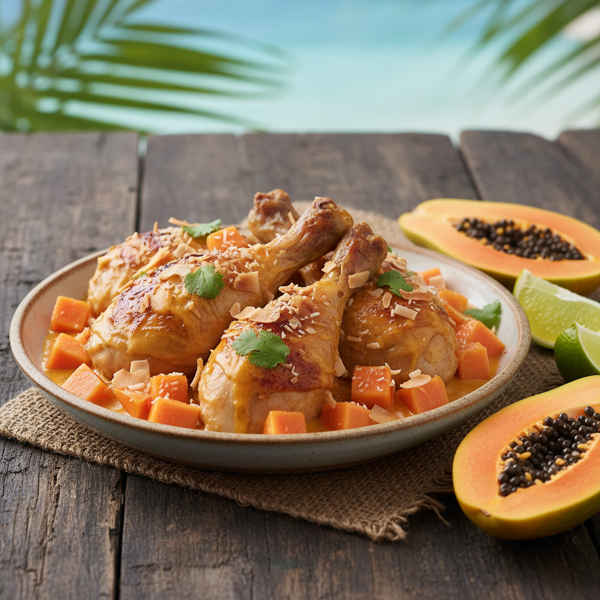 Tropical Papaya Coconut Chicken Delight recipe