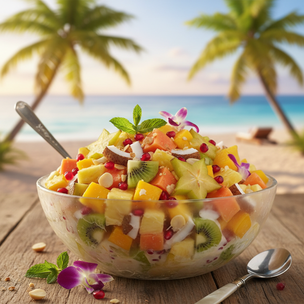 Tropical Paradise Creamy Fruit Salad recipe