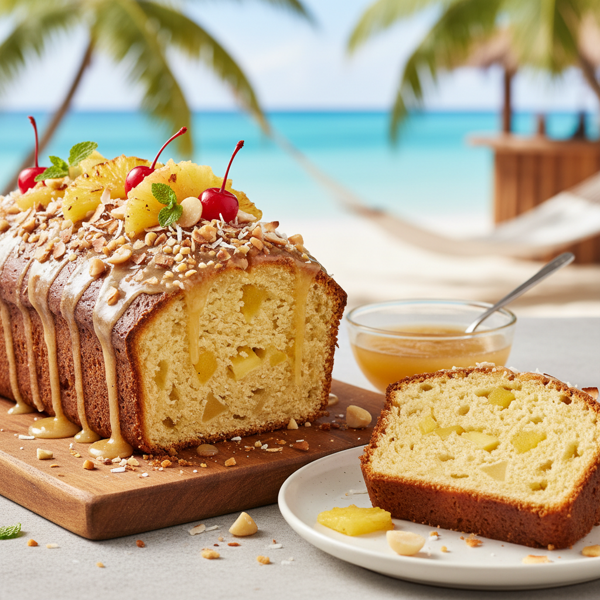 Tropical Paradise Pina Colada Bread with Pineapple Glaze recipe
