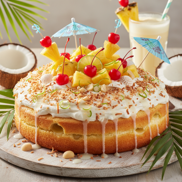 Tropical Paradise Pina Colada Poke Cake recipe